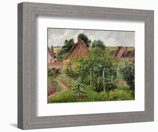 Rain, afternoon, Eragny-Camille Pissarro-Framed Giclee Print