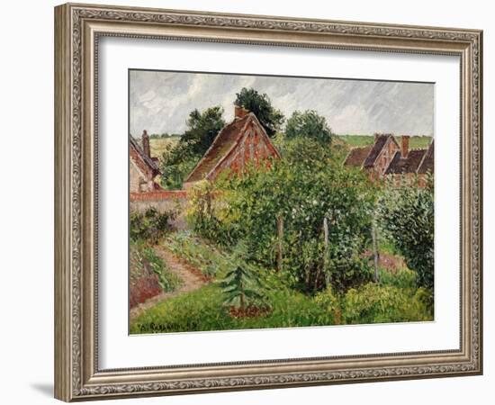 Rain, afternoon, Eragny-Camille Pissarro-Framed Giclee Print