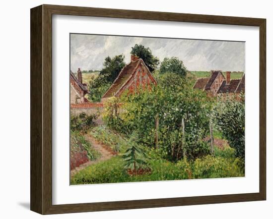 Rain, afternoon, Eragny-Camille Pissarro-Framed Giclee Print