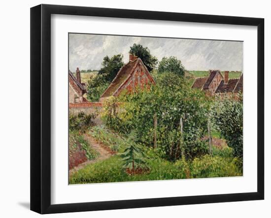 Rain, afternoon, Eragny-Camille Pissarro-Framed Giclee Print