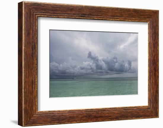 Rain Clouds and Thunderstorm at Sea.-Stephen Frink-Framed Photographic Print