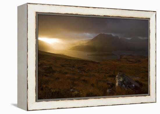 Rain Clouds over Ben More Coigach and Loch Lurgainn at Dawn, Coigach, Highland, Scotland, UK-Mark Hamblin-Framed Premier Image Canvas