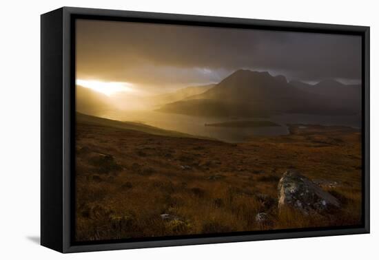 Rain Clouds over Ben More Coigach and Loch Lurgainn at Dawn, Coigach, Highland, Scotland, UK-Mark Hamblin-Framed Premier Image Canvas