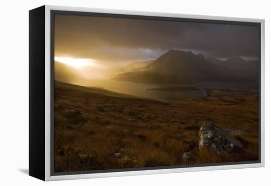 Rain Clouds over Ben More Coigach and Loch Lurgainn at Dawn, Coigach, Highland, Scotland, UK-Mark Hamblin-Framed Premier Image Canvas