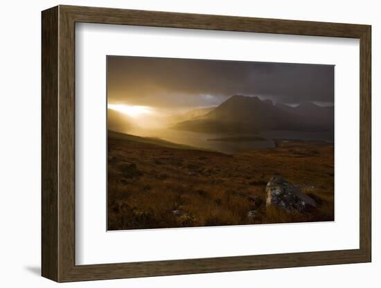 Rain Clouds over Ben More Coigach and Loch Lurgainn at Dawn, Coigach, Highland, Scotland, UK-Mark Hamblin-Framed Photographic Print