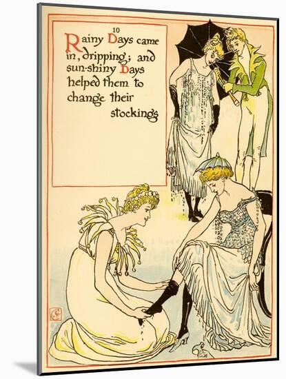 Rain Douses The Festivities-Walter Crane-Mounted Art Print