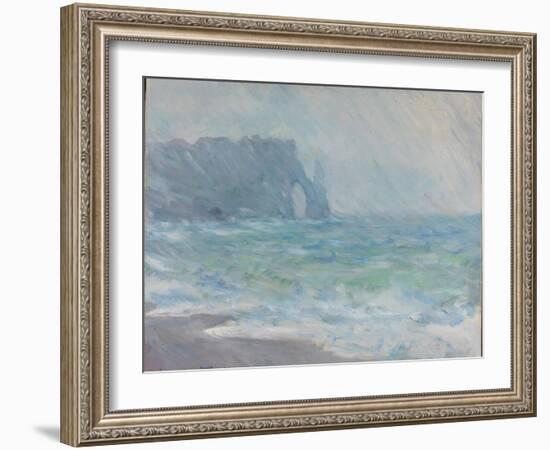 Rain in Étretat-Claude Monet-Framed Giclee Print