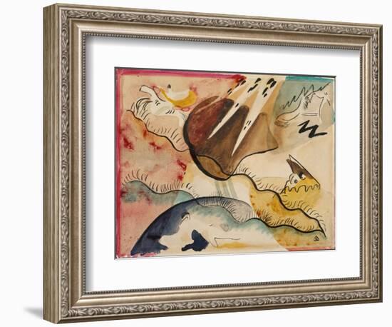 Rain Landscape, 1911 (W/C on Paper)-Wassily Kandinsky-Framed Giclee Print