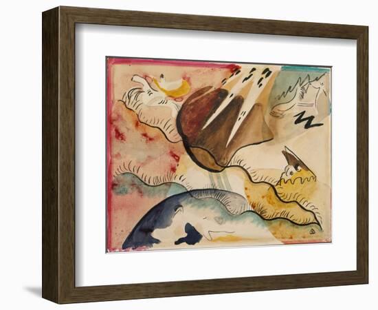 Rain Landscape, 1911 (W/C on Paper)-Wassily Kandinsky-Framed Giclee Print