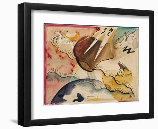 Rain Landscape, 1911 (W/C on Paper)-Wassily Kandinsky-Framed Giclee Print