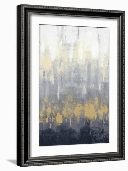 Rain on Asphalt III Navy Crop-Silvia Vassileva-Framed Art Print