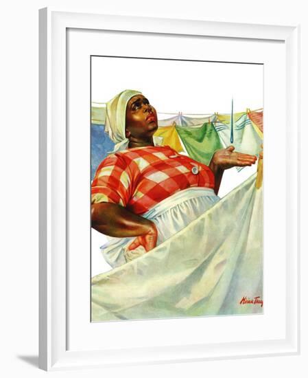 "Rain on Laundry Day," June 15, 1940-Mariam Troop-Framed Giclee Print