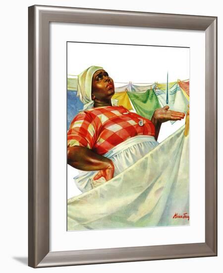 "Rain on Laundry Day," June 15, 1940-Mariam Troop-Framed Giclee Print