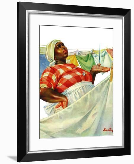 "Rain on Laundry Day," June 15, 1940-Mariam Troop-Framed Giclee Print