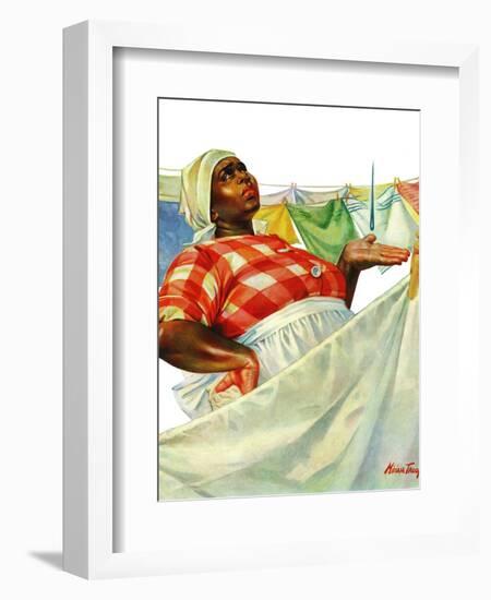 "Rain on Laundry Day," June 15, 1940-Mariam Troop-Framed Giclee Print