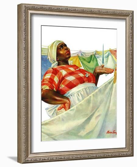 "Rain on Laundry Day," June 15, 1940-Mariam Troop-Framed Giclee Print