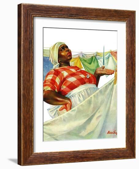 "Rain on Laundry Day," June 15, 1940-Mariam Troop-Framed Giclee Print