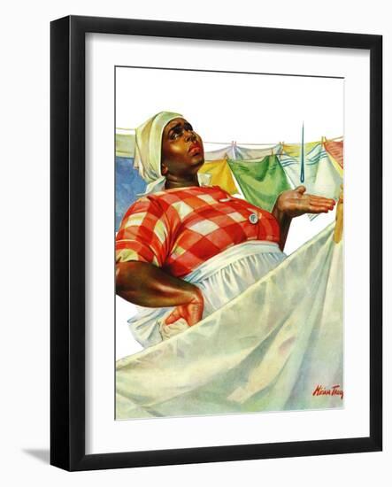 "Rain on Laundry Day," June 15, 1940-Mariam Troop-Framed Giclee Print
