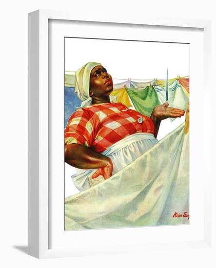 "Rain on Laundry Day," June 15, 1940-Mariam Troop-Framed Giclee Print