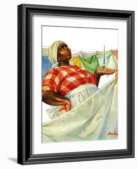 "Rain on Laundry Day," June 15, 1940-Mariam Troop-Framed Giclee Print