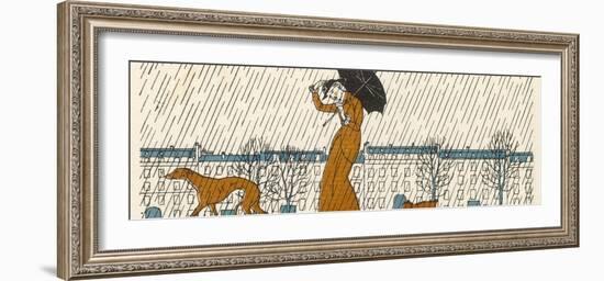 Rain or Fine Dogs Must be Taken for Their Walk-Bernard Boutet De Monvel-Framed Photographic Print