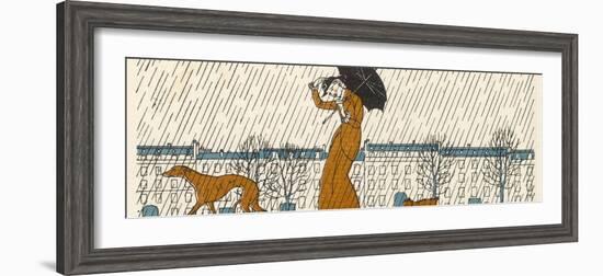 Rain or Fine Dogs Must be Taken for Their Walk-Bernard Boutet De Monvel-Framed Photographic Print