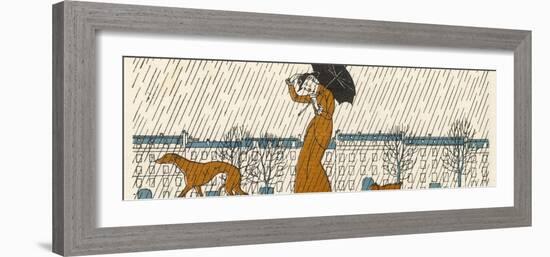 Rain or Fine Dogs Must be Taken for Their Walk-Bernard Boutet De Monvel-Framed Photographic Print