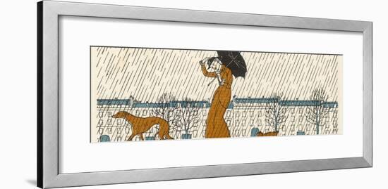 Rain or Fine Dogs Must be Taken for Their Walk-Bernard Boutet De Monvel-Framed Photographic Print