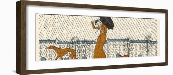 Rain or Fine Dogs Must be Taken for Their Walk-Bernard Boutet De Monvel-Framed Photographic Print