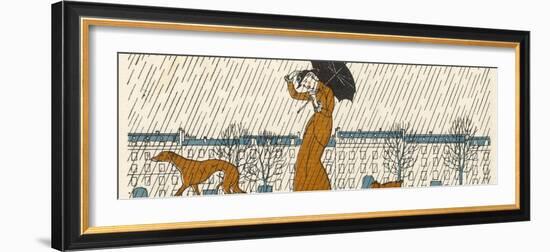 Rain or Fine Dogs Must be Taken for Their Walk-Bernard Boutet De Monvel-Framed Photographic Print