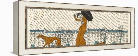 Rain or Fine Dogs Must be Taken for Their Walk-Bernard Boutet De Monvel-Framed Premier Image Canvas