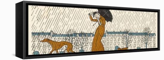 Rain or Fine Dogs Must be Taken for Their Walk-Bernard Boutet De Monvel-Framed Premier Image Canvas