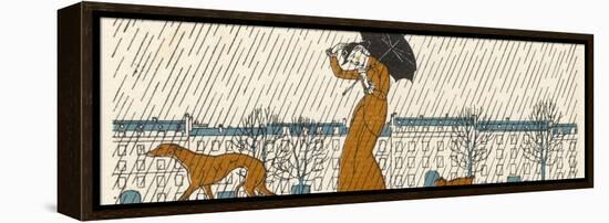 Rain or Fine Dogs Must be Taken for Their Walk-Bernard Boutet De Monvel-Framed Premier Image Canvas