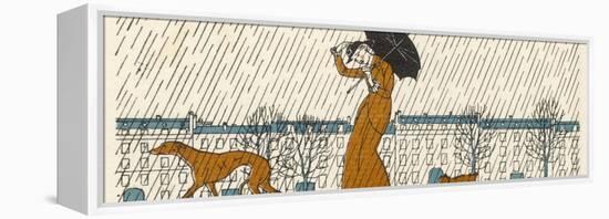 Rain or Fine Dogs Must be Taken for Their Walk-Bernard Boutet De Monvel-Framed Premier Image Canvas