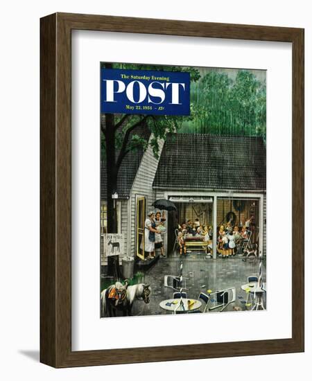 "Rain-out Birthday Party" Saturday Evening Post Cover, May 22, 1954-Stevan Dohanos-Framed Giclee Print