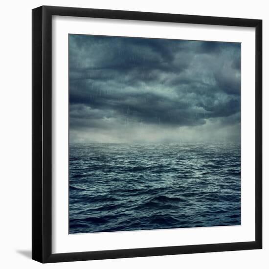 Rain over the Stormy Sea-egal-Framed Premium Giclee Print