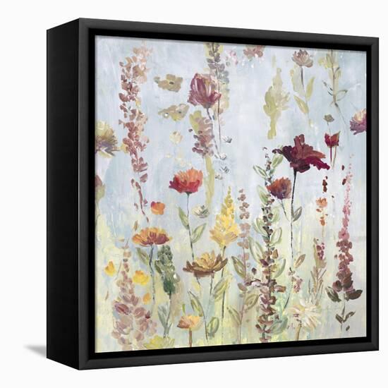 Rain Shower Garden-Lora Gold-Framed Stretched Canvas