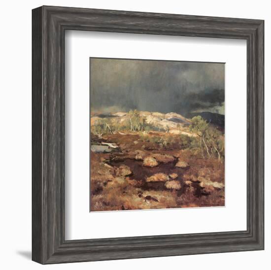 Rain Shower in a Bog in Norway-Eugen Bracht-Framed Art Print