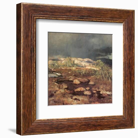 Rain Shower in a Bog in Norway-Eugen Bracht-Framed Art Print