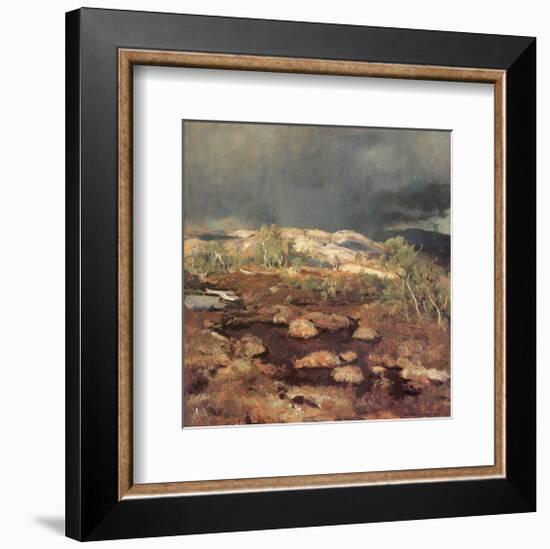 Rain Shower in a Bog in Norway-Eugen Bracht-Framed Art Print