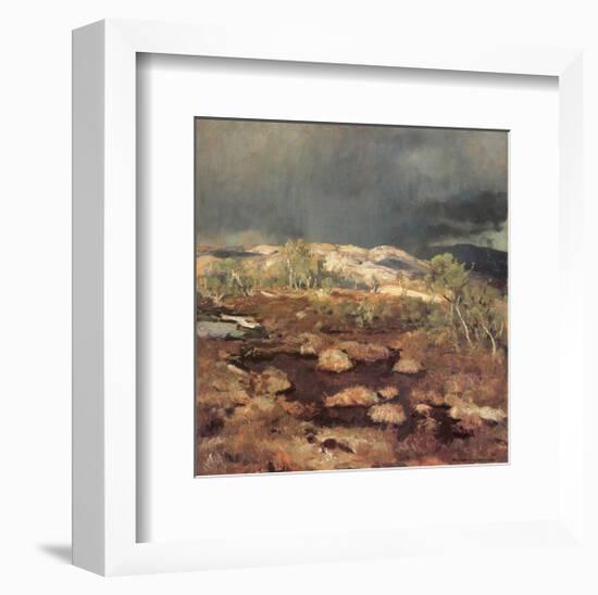 Rain Shower in a Bog in Norway-Eugen Bracht-Framed Art Print