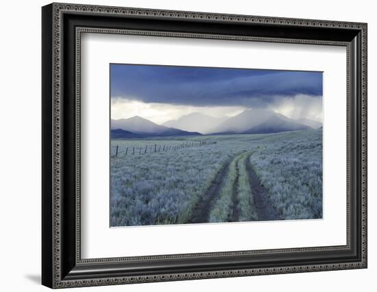 Rain Showers over Sagebrush-Steppe at the Foot of the Sawtooth Mountains-Gerrit Vyn-Framed Photographic Print