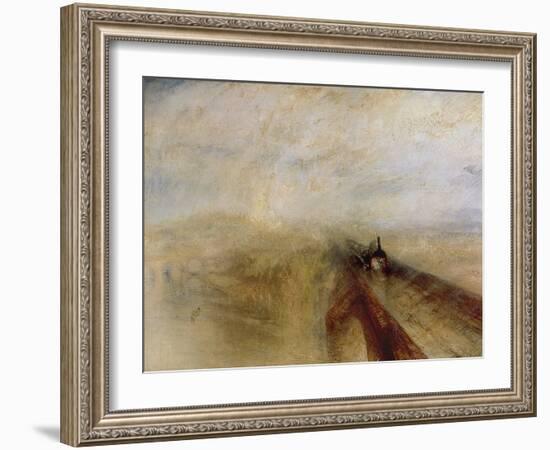 Rain Steam and Speed, the Great Western Railway, Painted Before 1844-J. M. W. Turner-Framed Giclee Print