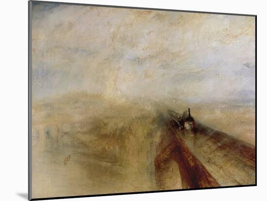 Rain Steam and Speed, the Great Western Railway, Painted Before 1844-J. M. W. Turner-Mounted Giclee Print