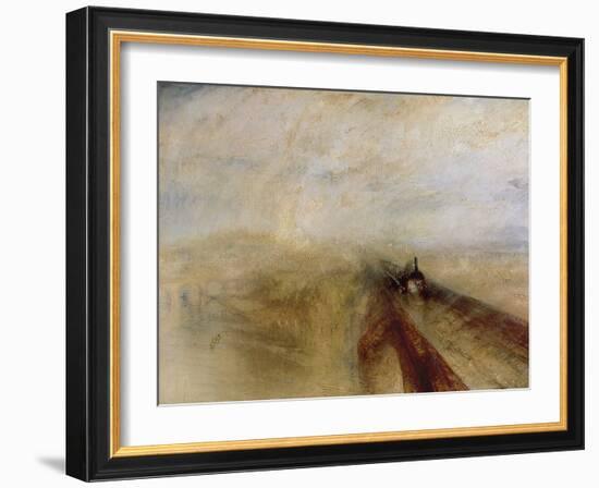 Rain Steam and Speed, the Great Western Railway, Painted Before 1844-J. M. W. Turner-Framed Giclee Print