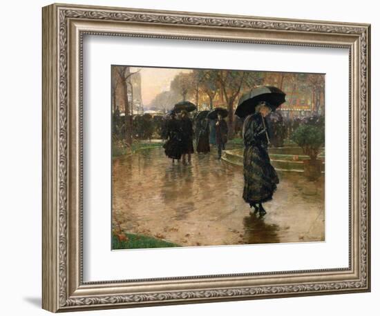 Rain Storm, Union Square, 1890-Childe Hassam-Framed Giclee Print