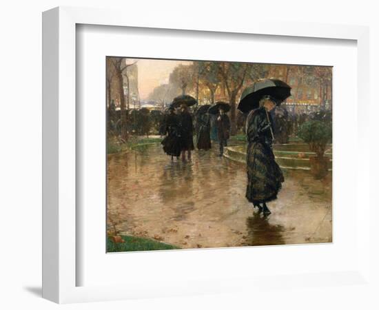 Rain Storm, Union Square, 1890-Childe Hassam-Framed Giclee Print