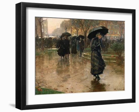 Rain Storm, Union Square, 1890-Childe Hassam-Framed Giclee Print