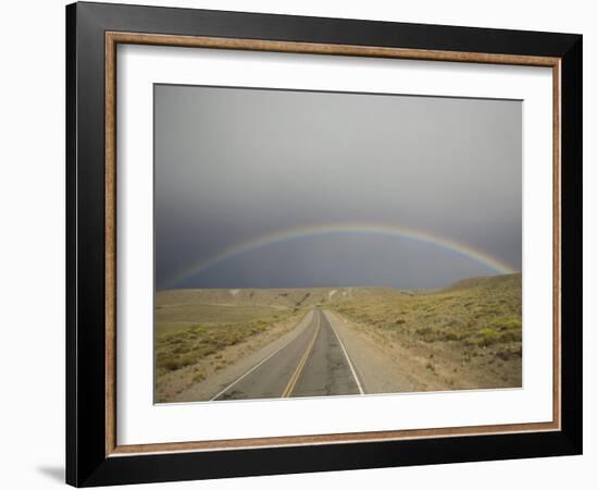 Rainbow Above the Pampas and Highway, Argentina, South America-Colin Brynn-Framed Photographic Print