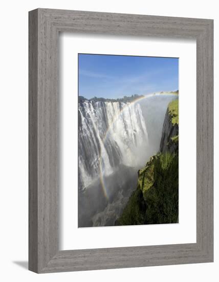 Rainbow above Victoria Falls, Mosi-Oa-Tunya National Park, Zambia-Paul Souders-Framed Photographic Print